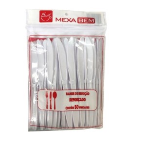 FACA PLASTICA REFEIÇÃO MASTER BRANCA C/50 MEXA BEM