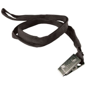 CORDÃO PARA CRACHÁ DE TECIDO PRETO C/10 UNIDADES