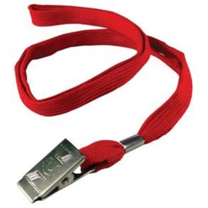 CORDÃO PARA CRACHÁ DE TECIDO VERMELHO C/10 UNIDADES