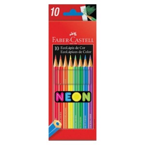 LÁPIS 10 CORES NEON FABER CASTELL
