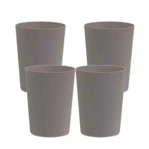 COPO PP 550ML CINZA CONCRETO 9x12CM KIT C/4 UNIDADES CP17Q4-05 SÃO BERNARDO