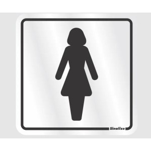 PLACA ALUMÍNIO SANITÁRIO FEMININO 12x12CM 900AB SINALIZE