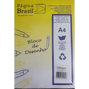 BLOCO DE DESENHO A4 180G BRANCO 20FLS PÁGINA BRASIL