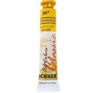 TINTA ÓLEO BISNAGA 20ML REF.367 AMARELO PERMANENTE ESCURO ACRILEX