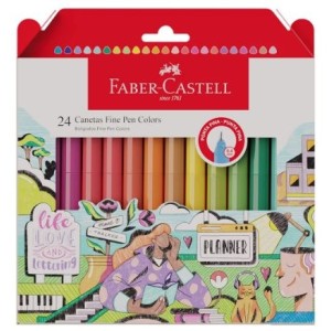 CANETA HIDROGRÁFICA 0.4 FINE PEN 24 CORES FABER CASTELL