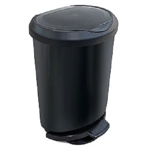 CESTO DE LIXO PLÁSTICO PRETO DE 20 LITROS COM PEDAL ARQPLAST