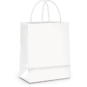 SACOLA DE PAPEL BRANCA 16 X 9 X 33,5 CM REF.159 ZAGAROLLO