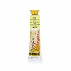 TINTA ÓLEO BISNAGA 20ML REF.303 AMARELO BRILHANTE CLARO ACRILEX