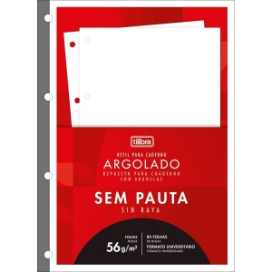 BLOCO PARA FICHÁRIO UNIVERSITÁRIO 80FLS SEM PAUTA 56G TILIBRA