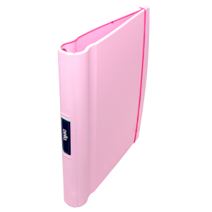 FICHÁRIO 4 ARGOLAS INJETADO COM ELÁSTICO ROSA PASTEL 5022 DELLO