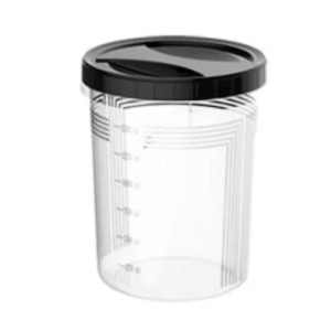 POTE REDONDO PLÁSTICO 1L TAMPA DE ROSCA PRETO UNINJET