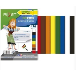 BLOCO ECOCORES A3 120G 24FLS 8 CORES NOVAPRINT