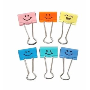 BINDER CLIPS EMOJI NEON 25MM 6 UNIDADES BRW