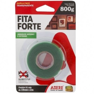 FITA ADESIVA 19MM X 2M DUPLA FACE FIXA FORTE TRANSPARENTE ADERE