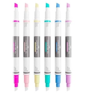 MARCA TEXTO APAGÁVEL 6 CORES PONTA DUPLA LUMINI EX SLIM CIS
