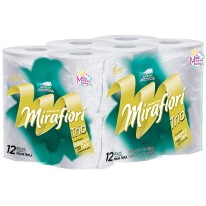 PAPEL HIGIÊNICO 20M FOLHA TRIPLA 12 ROLOS MIRAFIORI