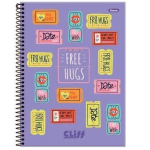 CADERNETA 1/8 80FLS CAPA DURA ESPIRAL CLIFF FEMININA FORONI