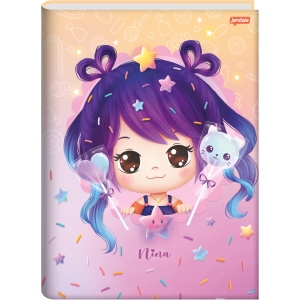 CADERNO 48FLS UNIVERSITÁRIO CAPA DURA BROCHURA NINA JANDAIA