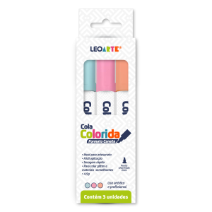 COLA COLORIDA CANETA 3 CORES 10274 LEO&LEO JOCAR