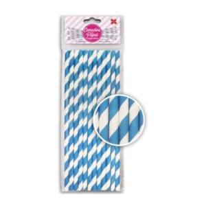 CANUDO DE PAPEL LISTRADO - AZUL CLARO 6MMx200MM C/12 UNIDADES 4300 MAKE