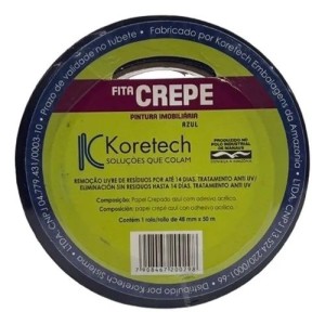 FITA CREPE 48MMX50M AZUL PINTURA IMOBILIARIA KORETECH 