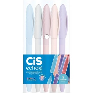 CANETA ESFEROGRÁFICA 0,7 ECHO 5 CORES CIS