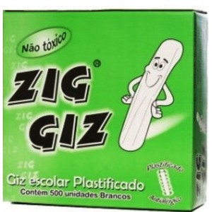 GIZ DE LOUSA ANTIALÉRGICO BRANCO C/500 UNIDADES  ZIG GIZ/7 BELO