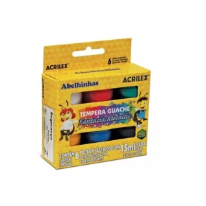 GUACHE 6 CORES METÁLICO REF.2002 ACRILEX